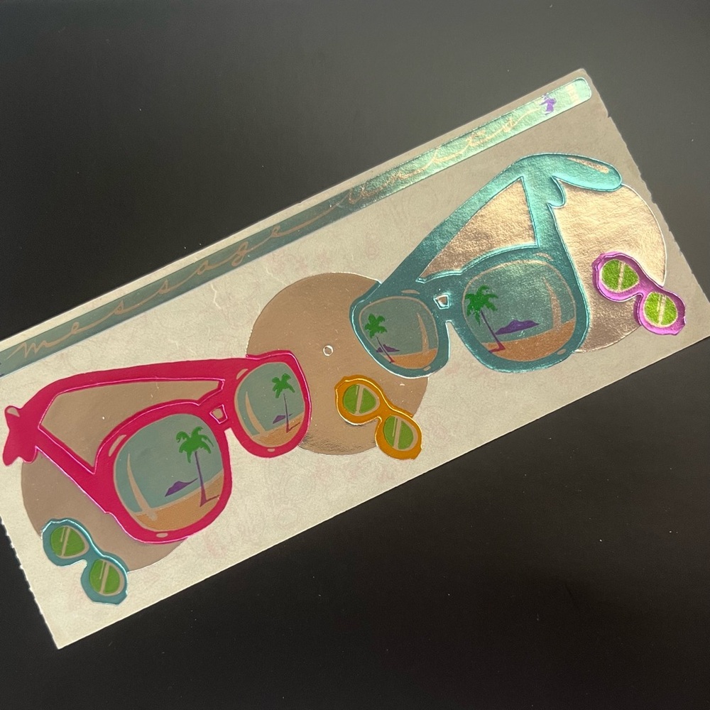 RARE 1981 Metallic Sticker Sunglasses Cardesign Shades Designed by Salinger